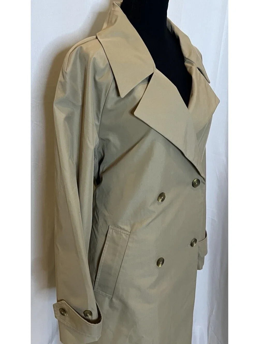 NWT GAP Women's Classic Belted Trench Coat Khaki Tan Double Breasted Size XL - Picture 5 of 9